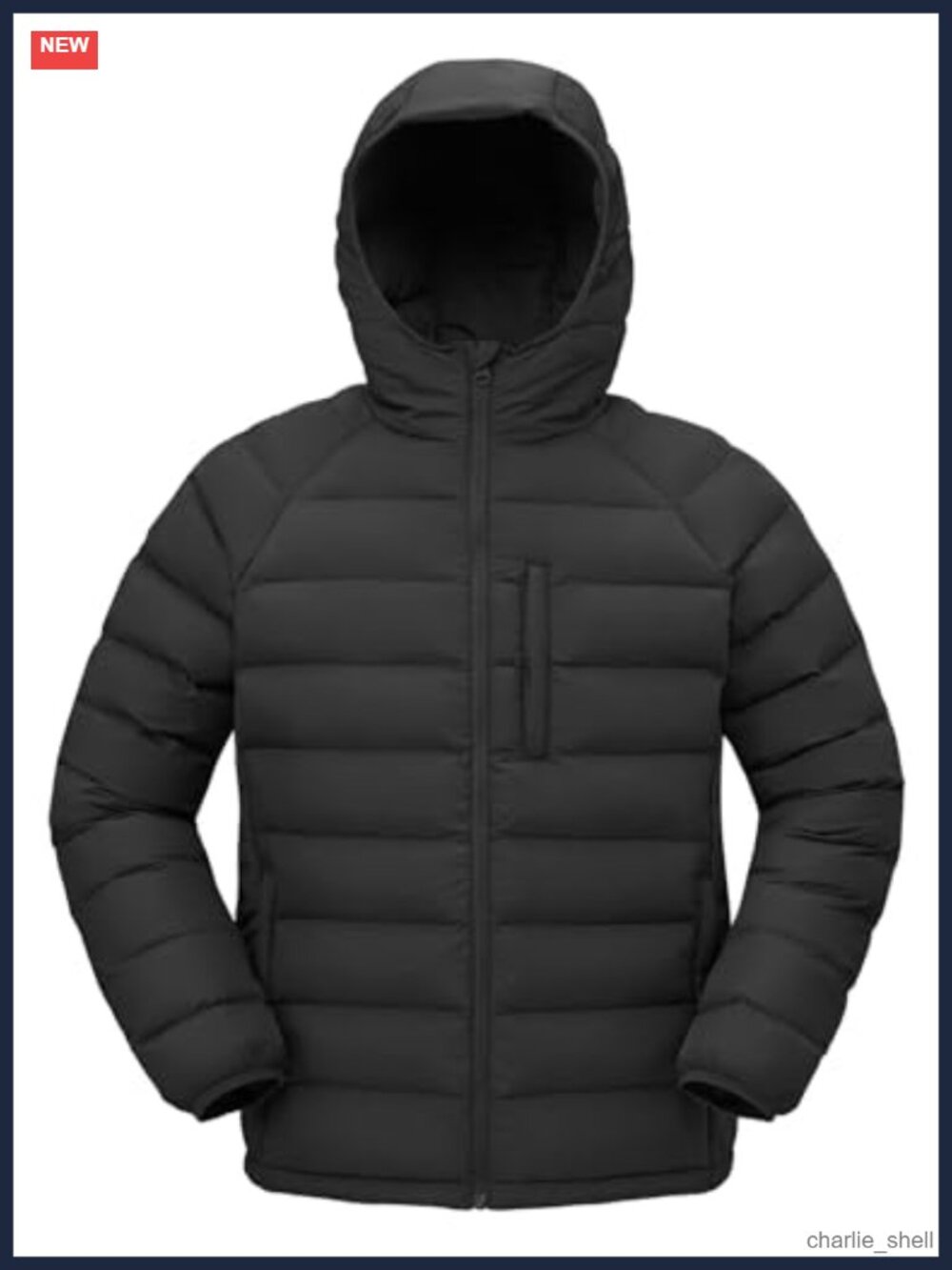 Men's Lightweight Hooded Puffer Jacket Quilted Water-Resistant Winter Coat